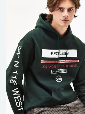 Young & Reckless Green Los Angeles Graphic Hoodie